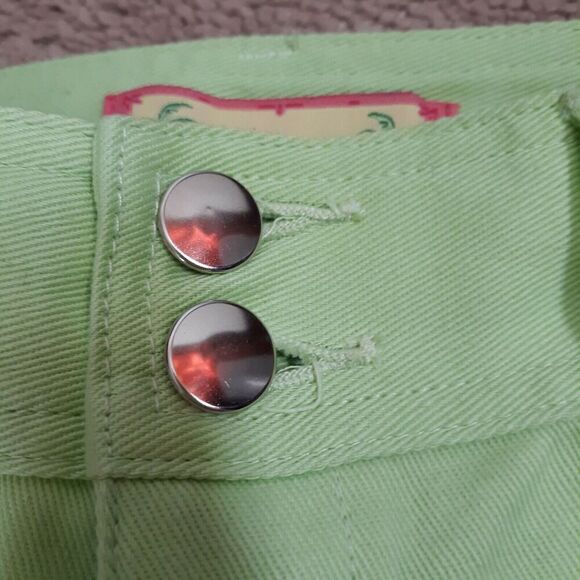 Lilly & Van Lime Green Straight Leg Cropped Pants Stretch Cotton Comfort Sz Med. - Picture 2 of 7